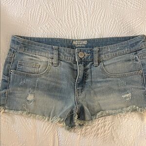 Mossimo Supply Co. Light Blue Distressed Denim Cutoff Shorts